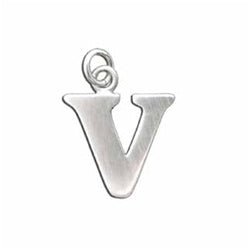 Sterling Silver Lowercase Letter 'v' Initital Charm