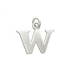 Sterling Silver Lowercase Letter 'w' Initital Charm - Luxe Design Jewellery