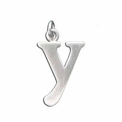 Sterling Silver Lowercase Letter 'y' Initital Charm - Luxe Design Jewellery
