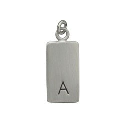 Sterling Silver Medium Rectangle Initial Charm - Luxe Design Jewellery