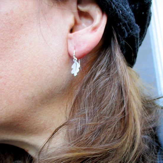 Sterling Silver Oak Leaf Earrings - Luxe Design Jewellery