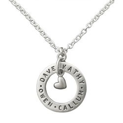 Sterling Silver Open Circle Baby Heart Necklace - Luxe Design Jewellery