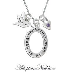 Sterling Silver Personalized Adoption Necklace - Luxe Design Jewellery