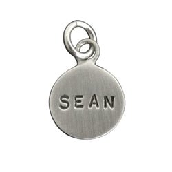 Sterling Silver Personalized Disc Charm - LARGE Font - Luxe Design Jewellery