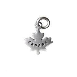 Sterling Silver Personalized Maple Leaf Charm - Luxe Design Jewellery