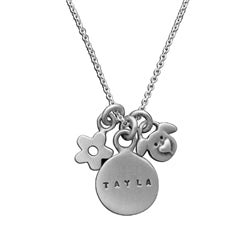 Sterling Silver Personalized Name Necklace with Doggy Head - Luxe Design Jewellery