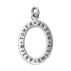 Sterling Silver Personalized Names Open Oval Charm - Luxe Design Jewellery