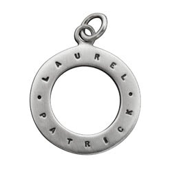 Sterling Silver Personalized Open Circle Charm in Small Font - Luxe Design Jewellery