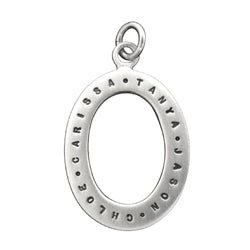 Sterling Silver Personalized Open Oval Charm in Small Font - Luxe Design Jewellery