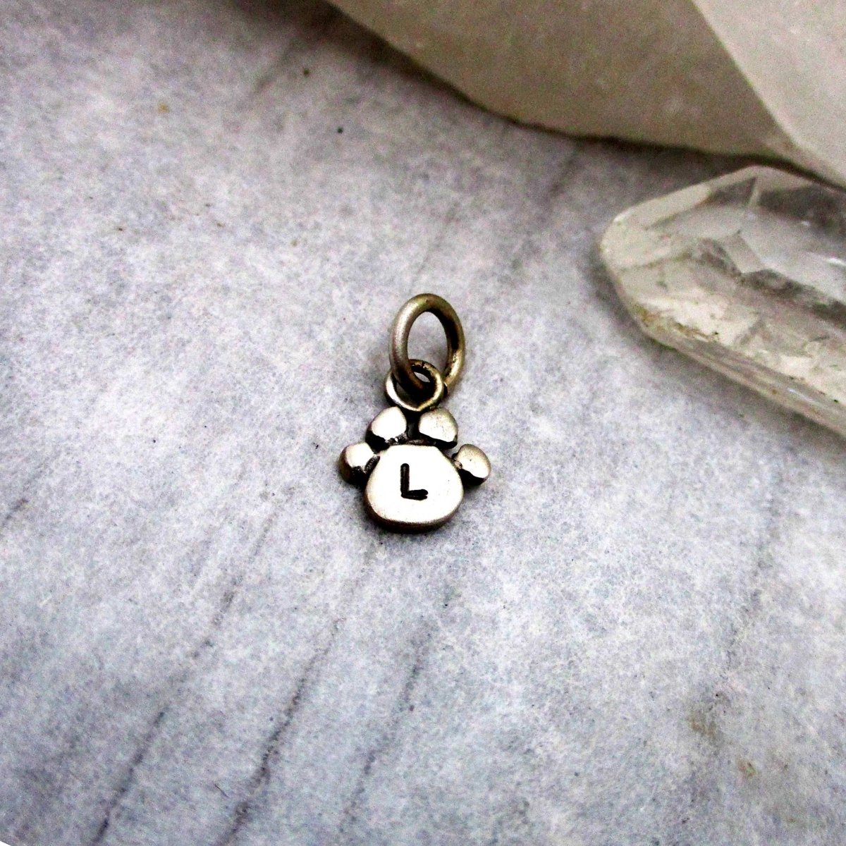Sterling Silver Personalized Paw Initial Charm - Luxe Design Jewellery