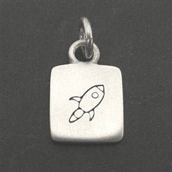 Sterling Silver Personalized Rocket Ship Charm - Luxe Design Jewellery