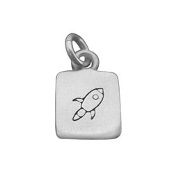 Sterling Silver Personalized Rocket Ship Charm - Luxe Design Jewellery