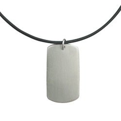 Sterling Silver Personalized Silver Dog Tag on Long Chain Necklace - Luxe Design Jewellery