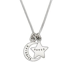 Sterling Silver Personalized Small Moon Charm - Luxe Design Jewellery