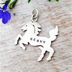 Sterling Silver Personalized Wild Horse Charm - Luxe Design Jewellery