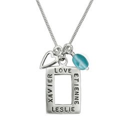 Sterling Silver Rectangle Personalized Name Necklace - Luxe Design Jewellery