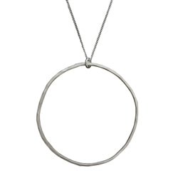 Sterling Silver Slight Ring Long Necklace - Luxe Design Jewellery