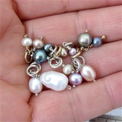 Sterling Silver Small Bead Grey Pearl - Luxe Design Jewellery