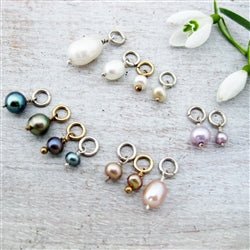 Sterling Silver Small Bead Peach to Antique Yellow Pearl - Luxe Design Jewellery