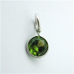 Sterling Silver Sparkle Birthstone Charm in Peridot - Luxe Design Jewellery