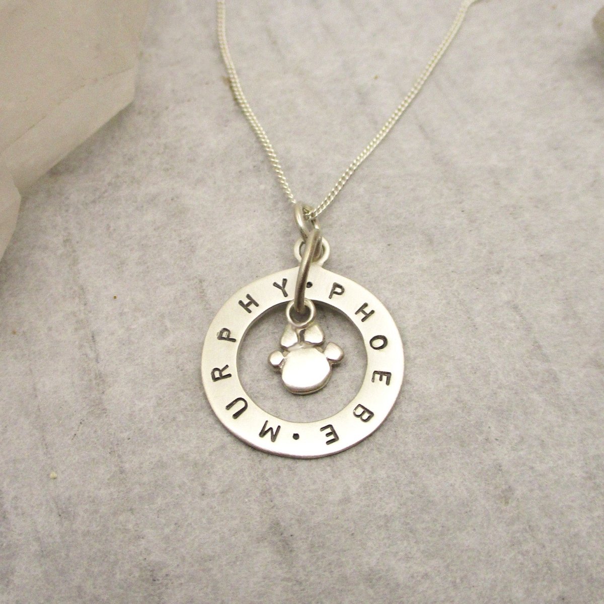 Sterling Silver Two Pets Name Necklace - Luxe Design Jewellery