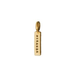 Tiny 14 Karat Gold Rectangle Tag Charm - Luxe Design Jewellery