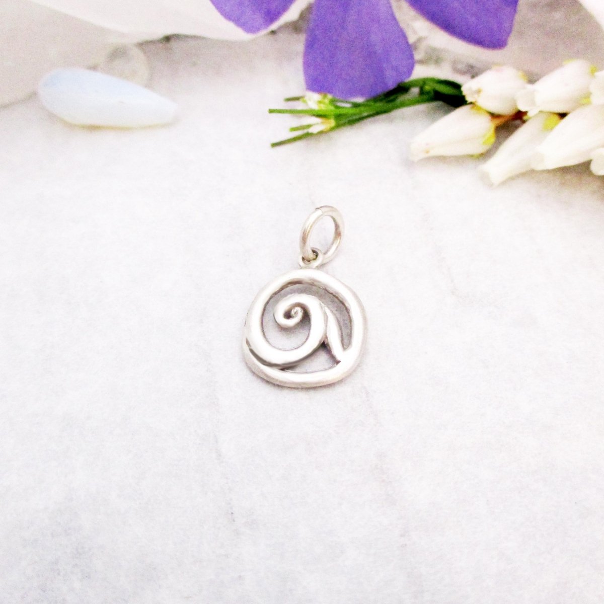 Wave Charm in Sterling Silver - Luxe Design Jewellery