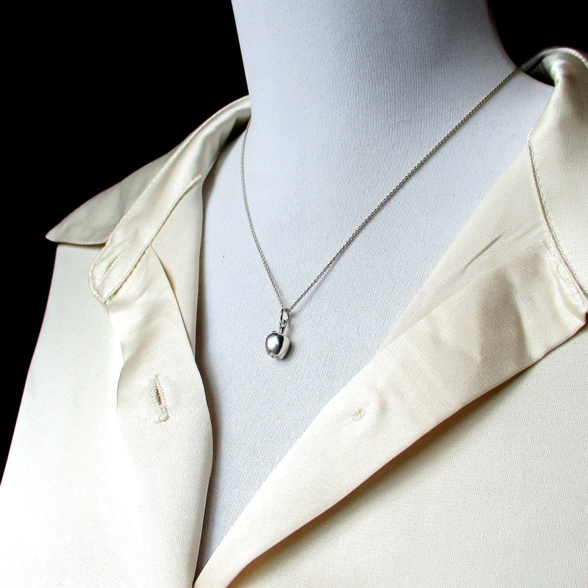 Whole Apple Charm in Solid Sterling Silver - Luxe Design Jewellery