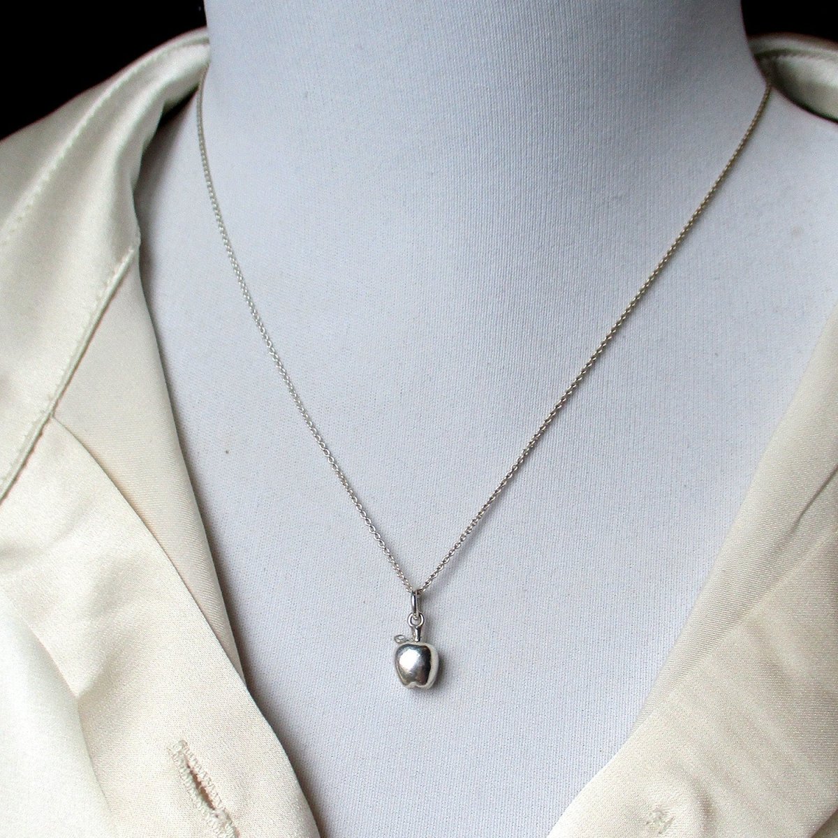 Whole Apple Charm in Solid Sterling Silver - Luxe Design Jewellery