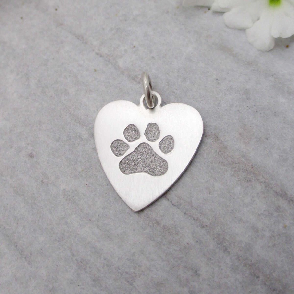 Your Dog or Cat's Own Paw Print Heart in Sterling - Luxe Design Jewellery