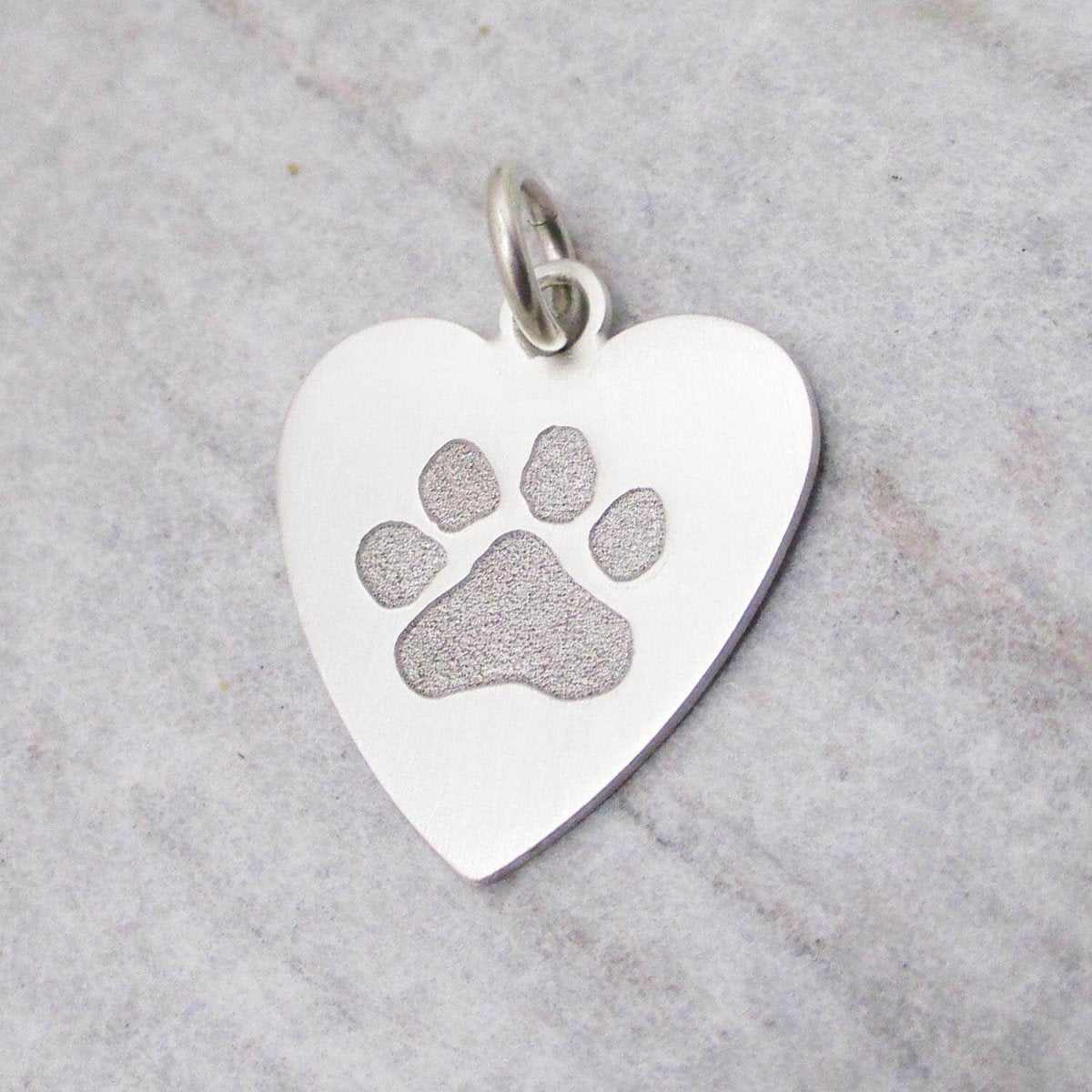 Your Dog or Cat's Own Paw Print Heart in Sterling - Luxe Design Jewellery