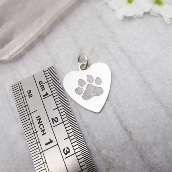 Your Dog or Cat's Own Paw Print Heart in Sterling - Luxe Design Jewellery