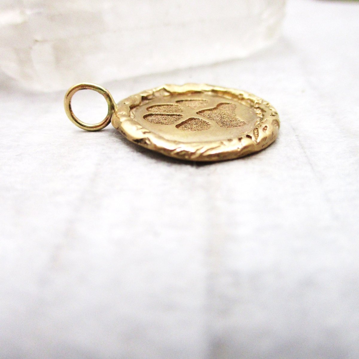 Your Dog's or Cat's Paw Print 16mm Edged Charm in Solid Gold - Luxe Design Jewellery