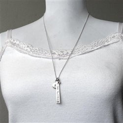 Your Handwriting on Silver Narrow Rectangle Necklace - Luxe Design Jewellery