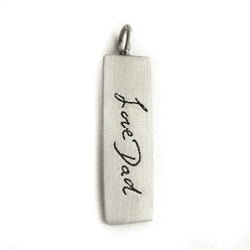 Your Handwriting Silver Wide Rectangle Necklace - Luxe Design Jewellery