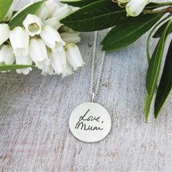 Your Own Handwriting Charm Pendant in Silver - Luxe Design Jewellery