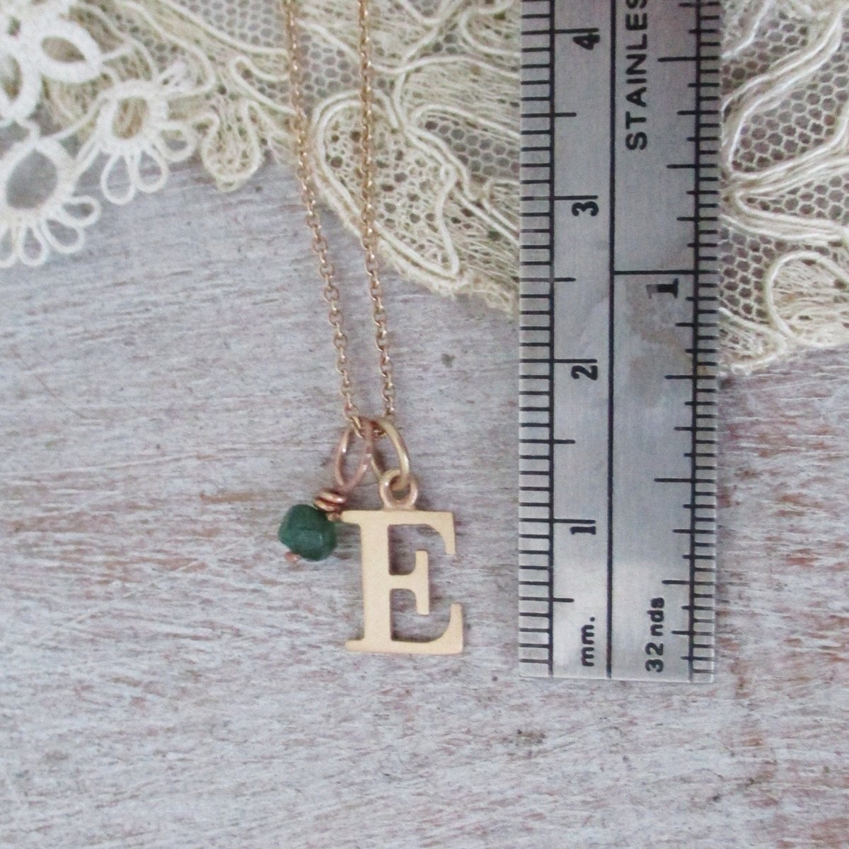 14K Gold Solid Gold Capital Letter Initial Pendant, Choose A - Z - Luxe Design Jewellery