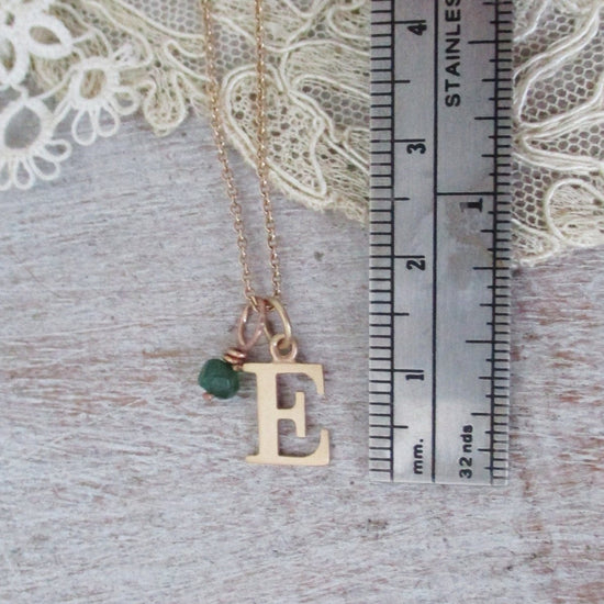 14K Gold Solid Gold Capital Letter Initial Pendant, Choose A - Z - Luxe Design Jewellery