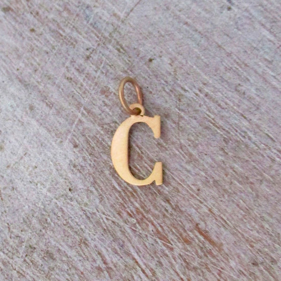 14K Gold Solid Gold Capital Letter Initial Pendant, Choose A - Z - Luxe Design Jewellery