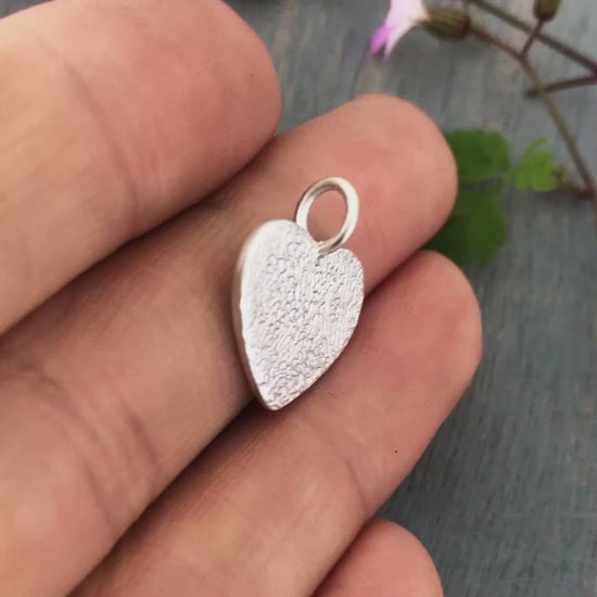 Load and play video in Gallery viewer, Small Finger Print Heart Pendant from Digital Print
