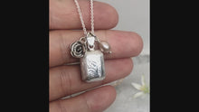 Load and play video in Gallery viewer, Engraved Sterling Silver Rectangle Locket
