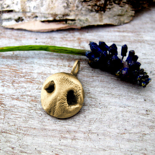 14 Karat Solid Gold Small Dog Nose Impression Pendant SML - Luxe Design Jewellery