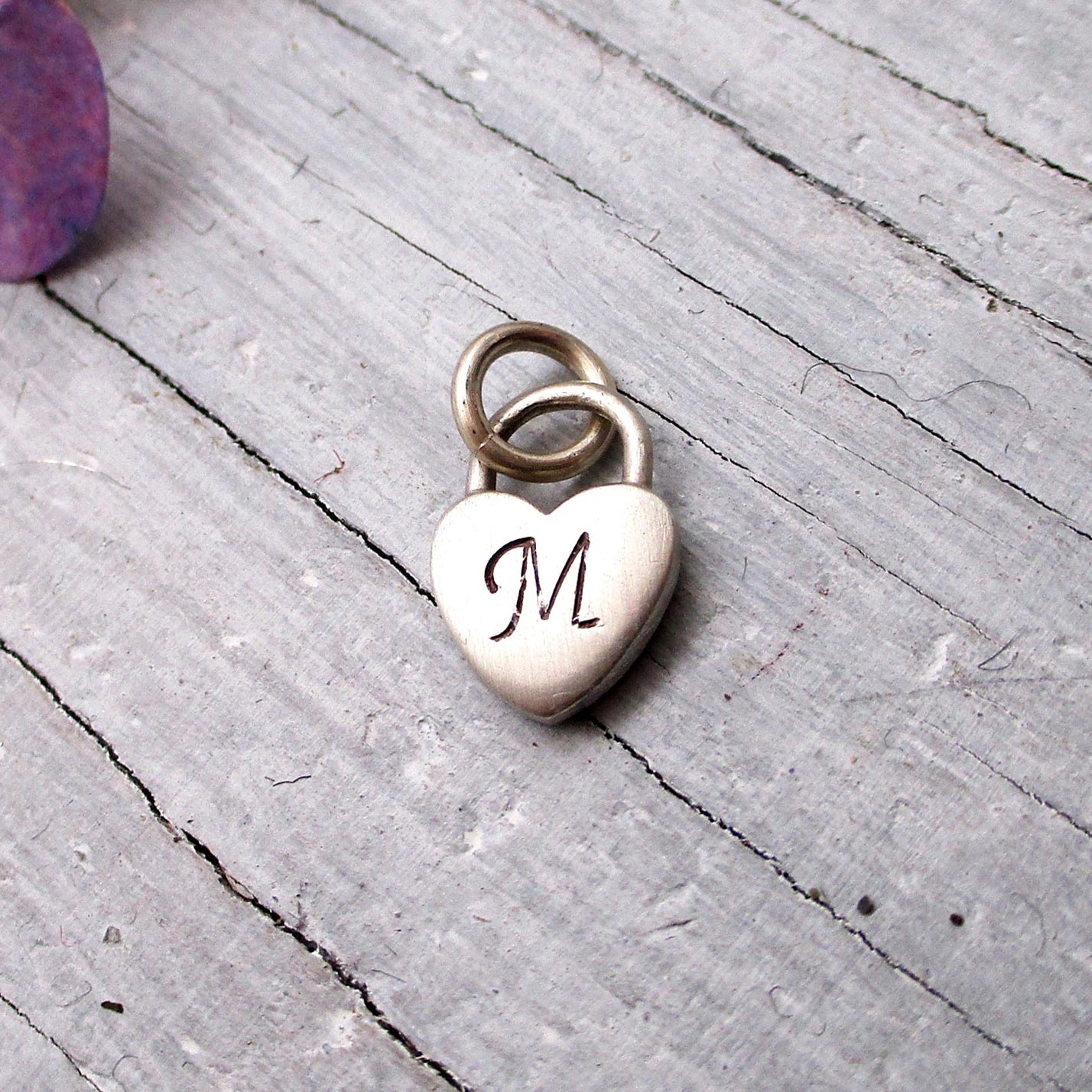 Load image into Gallery viewer, Sterling Silver Initial Padlock Heart Charm - Luxe Design Jewellery
