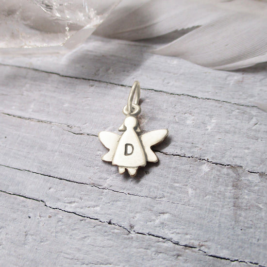 Load image into Gallery viewer, Mini Guardian Angel Charm - Choose Gold or Silver and add Personalization
