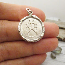 Load image into Gallery viewer, Your Dog&#39;s or Cat&#39;s Paw Print 20mm Edged Charm - Luxe Design Jewellery

