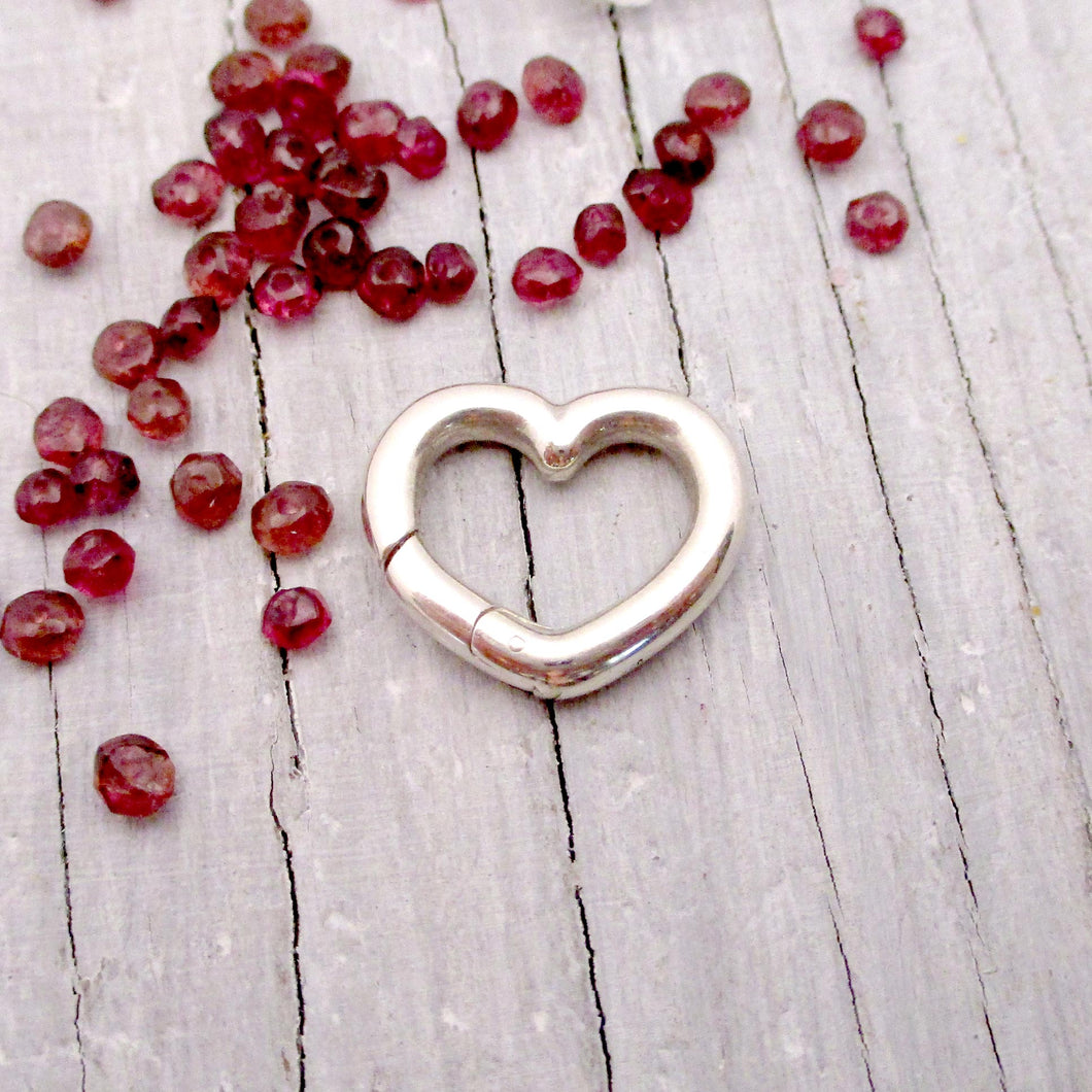 Heart Push Clasp in Sterling Silver - Luxe Design Jewellery