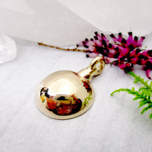 Load image into Gallery viewer, Heavy Solid Gold Circle Urn Pendant for Cremation Ashes with Flat Back
