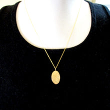 Load image into Gallery viewer, Solid Gold Oval Fingerprint Pendant from Flat Ink Print
