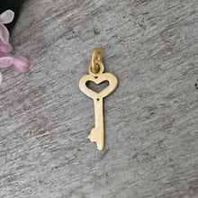 Load image into Gallery viewer, 14 Karat Gold Key To My Heart Charm - Luxe Design Jewellery
