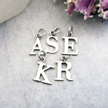 Load image into Gallery viewer, Capital Letter Initial Charm in Sterling Silver- Choose Any Letter A-Z
